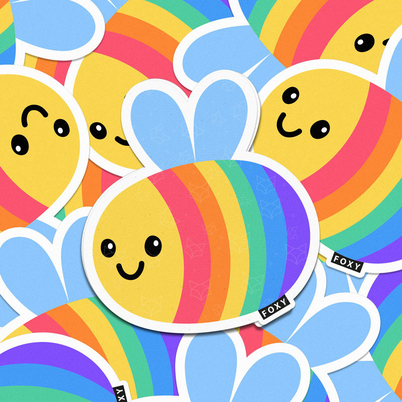 Rainbow Bee - Sticker