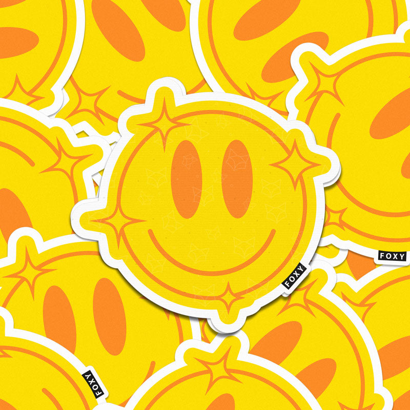 Sparkly Happy Face - Sticker