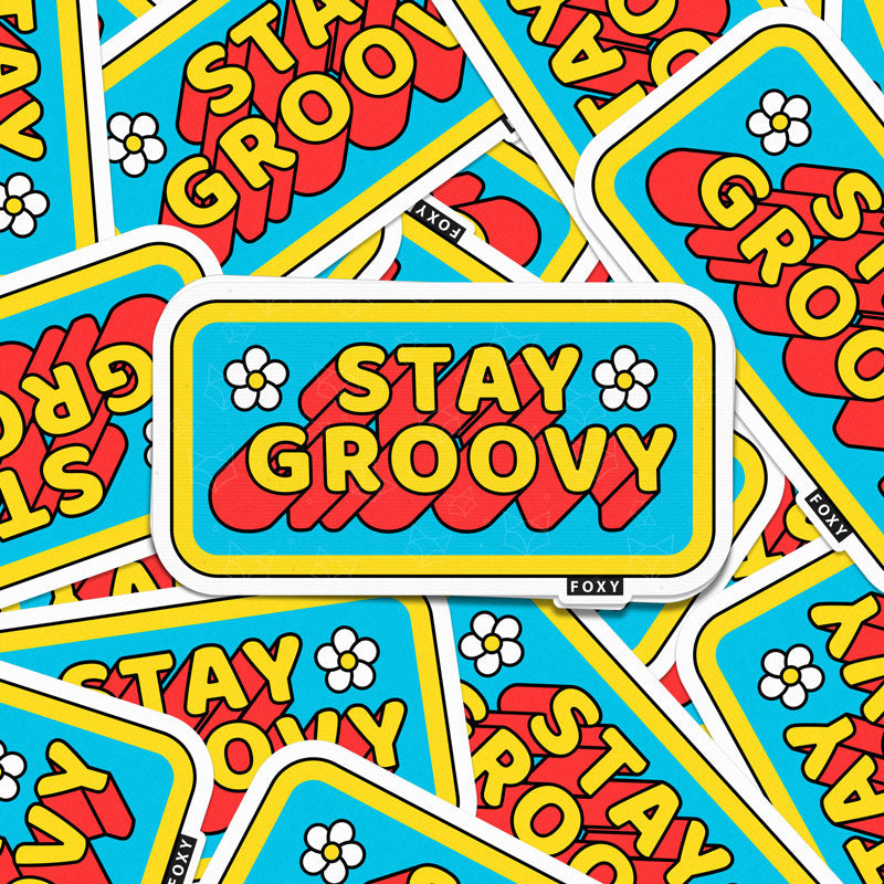 Stay Groovy Plate - Sticker